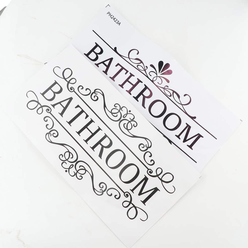 Removable WC Doorway Sign Self-Adhesive Bathroom Wall Sticker Toilet Door Stickers Bathroom