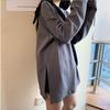Harajuku повседневная длинная футболка женская весна осень однотонная простая мягкая футболка большого размера для женщин готические футболки с разрезом по бокам белые черные топы с длинными рукавами