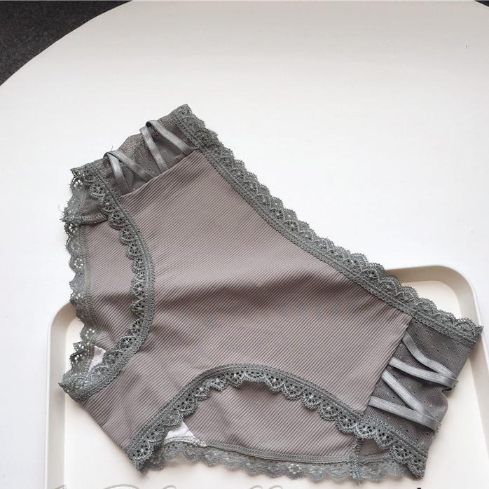 Милое сексуальное женское нижнее белье из ледяного шелка с кружевной кромкой и низкой талией, эластичное большое женское нижнее белье из ледяного шелка