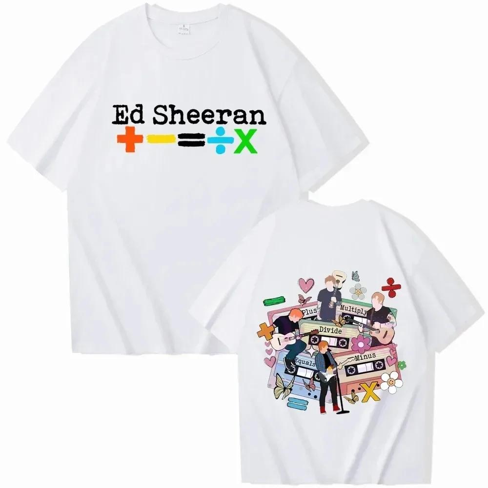 Высококачественные футболки с круглым вырезом Ed Sheeran Tour 2024, мужские и женские футболки Harajuku с круглым вырезом и коротким рукавом в стиле аниме, популярные музыкальные фанаты, подарок