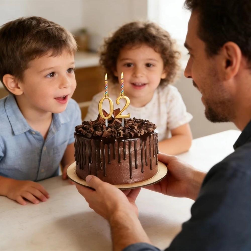 Number 0-9 Number Birthday Candle Holder Digital Birthday Candles Stand Birthday Celebration