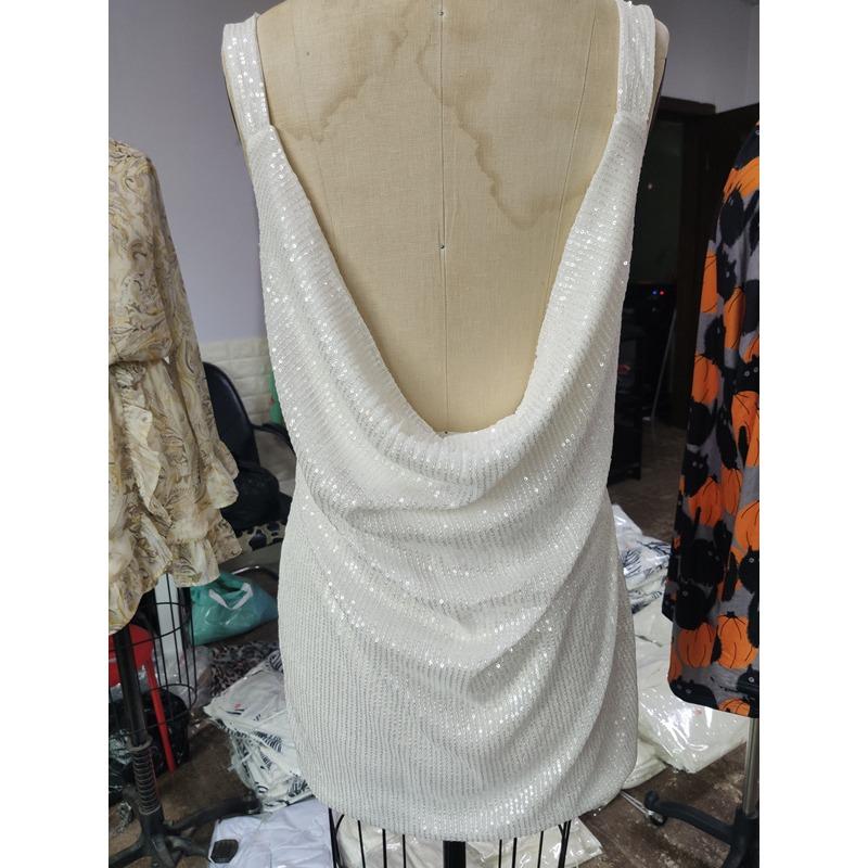 Women's Sexy Temperament Sequins Package Hip Nightclub V-neck Dresses