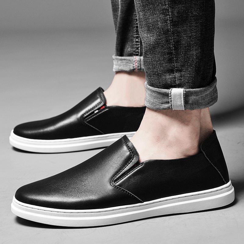 Италия Мужская повседневная обувь Летние лоферы из натуральной кожи Офисная обувь для мужчин Мокасины для вождения Удобная обувь без застежек белого цвета