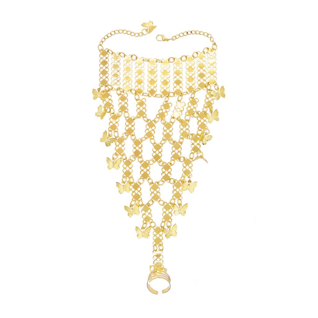 Богемный Винтажный Полый Цветочный Браслет на Палец для Женщин Фестивальный Турецкий Рабский Браслет Пляжный Цыганский Племенной Браслет Сексуальные Украшения