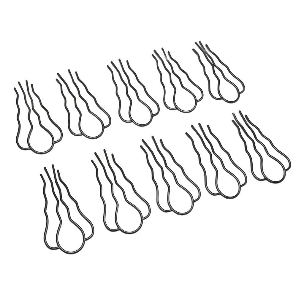 10 Pcs Hair U Shaped Clip Metal Black Coating French Vintage Style U Shaped Hair Pins for Hairstyling