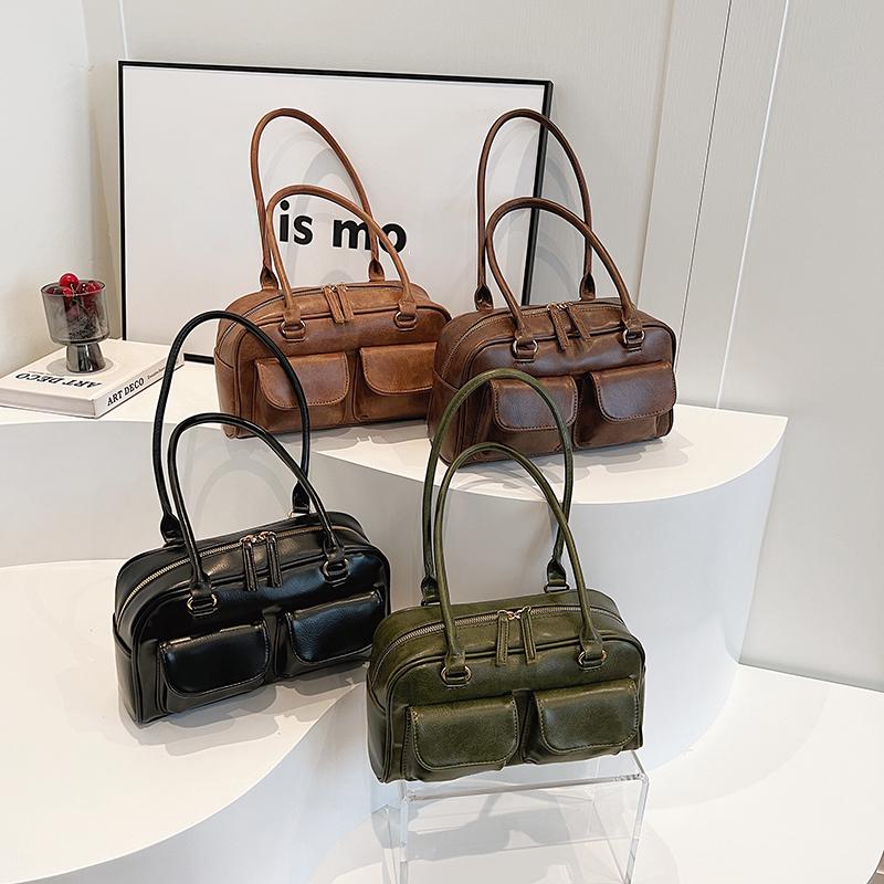 Маленькие сумки на плечо с двойными карманами для женщин, новинка 2024 года, модный тренд, дизайнерская сумка подмышками, женские сумки и кошельки