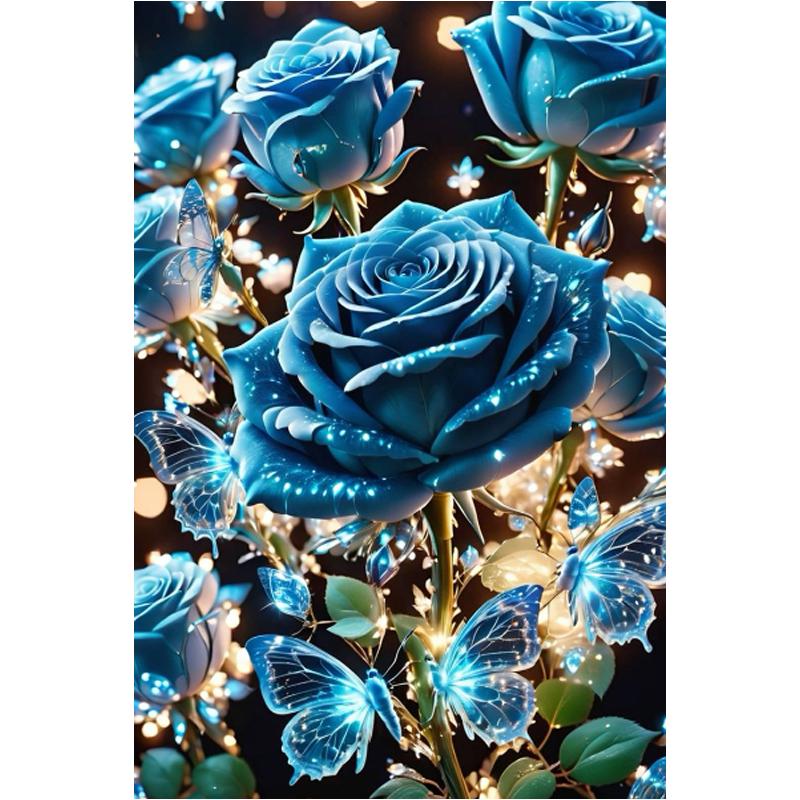 5D DIY Full Round Drill Diamond Painting Rose Kit Home Decor Art Craft 40x60cm Q