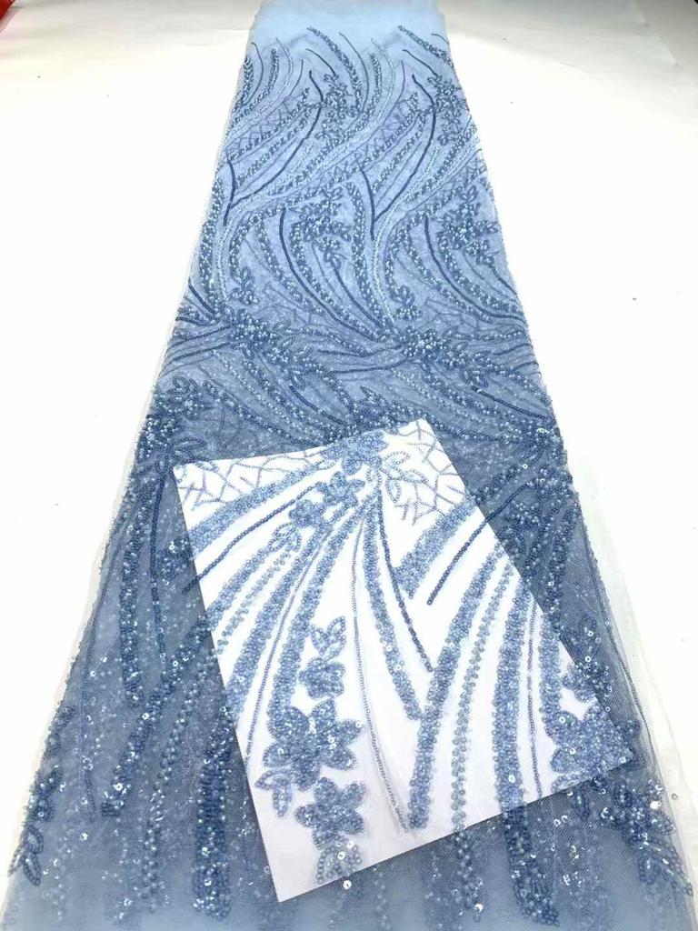 Роскошное африканское кружево с пайетками и бисером 2025 Высококачественное кружево 5 ярдов Розовое французское кружево Нигерийские сетчатые кружевные ткани для вечеринки