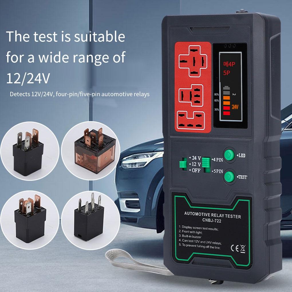 12V 24V Battery Tester Relay Analyzer Alternator Checker Vehicle Cranking Charging System Diagnostic Tool for Motorcycle
