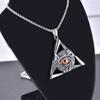Мужское панк-колье с треугольным кулоном из кости скелета, серебро S925