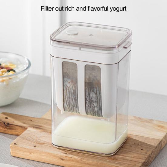1100ML Yogurt Strainer Maker Large Capacity Ultra Fine Mesh Clear Visible Multi-functional Tea Milk Juice Homemade Whey Separator Filter Kitchen
