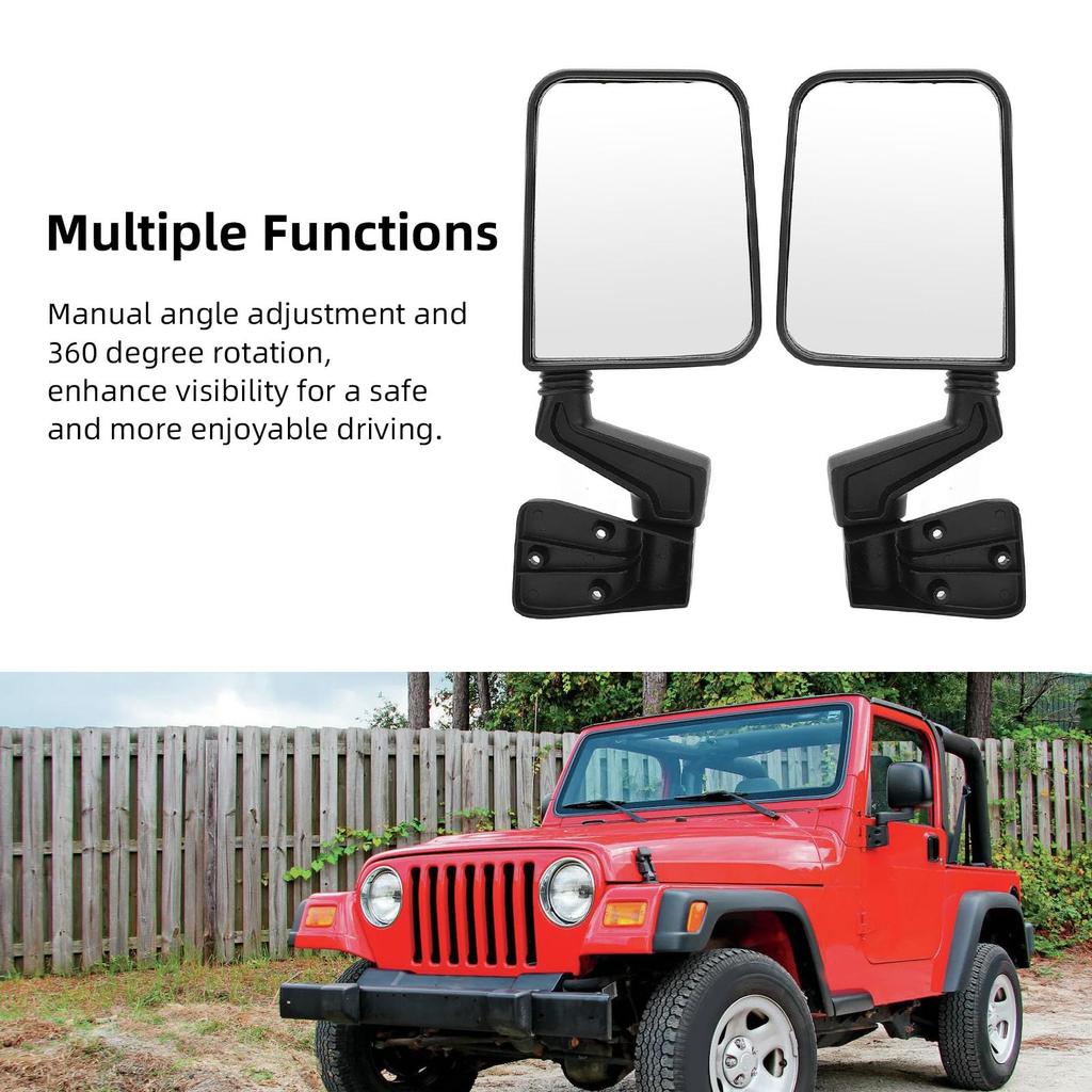 and side mirrors for OE 105495870 manual folding rearview mirrors for TJ manual mirrors Driver's passenger's Wrangler, 67123792, non-heated 1997-2002