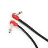 Freleaf Flat Guitar Patch Cables - Noise-Free, Space-Saving Design, 14" TS Right-Angle Effects Cables, 6-Inch, Set of 4, Red