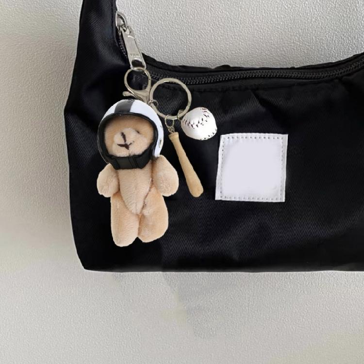 Креативный плюшевый медведь в шлемах брелок игрушка-животное брелок модный кулон для сумки подвеска-шарм для кошелька