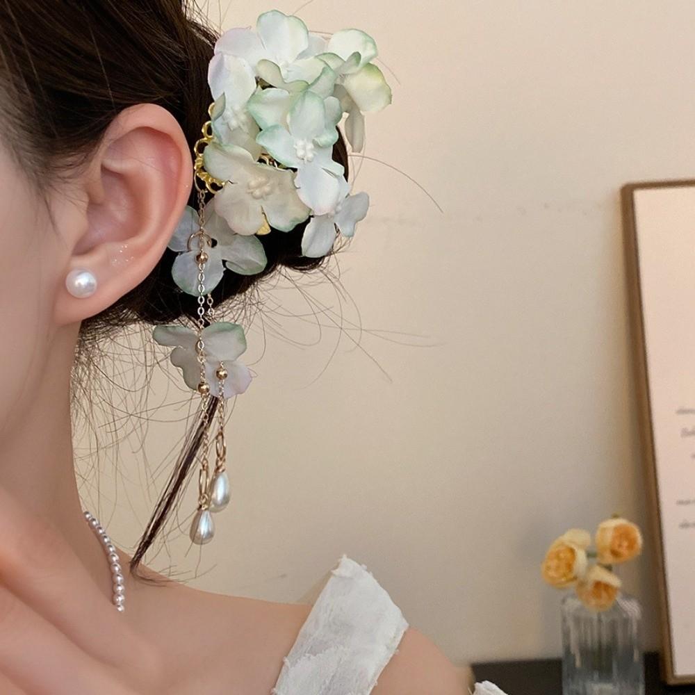 Imitation Pearl Hanfu Hair Accessories Tassel Chinese Style Hair Clip  Summer Accessories