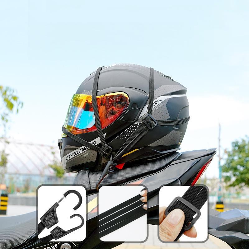 Motorcycle Helmet Straps with Hook Retractable Motorcycle Elastic Rope Helmet Luggage Adjustment Fix Buckle Rope Accessories