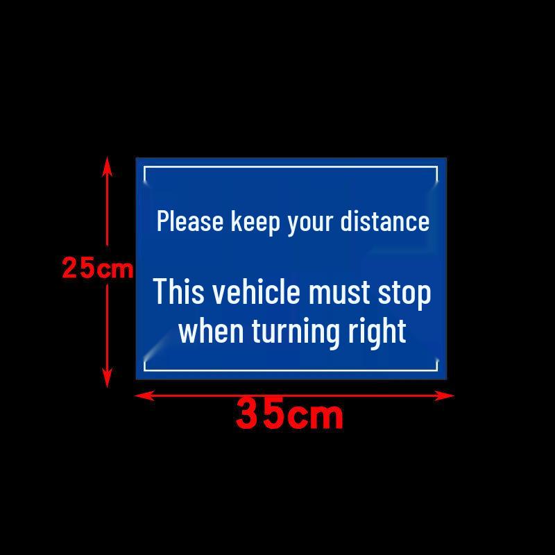 Reflective Warning Sticker: Right Turn, Stop, Truck Blind Spot, Parking, Yielding, Danger