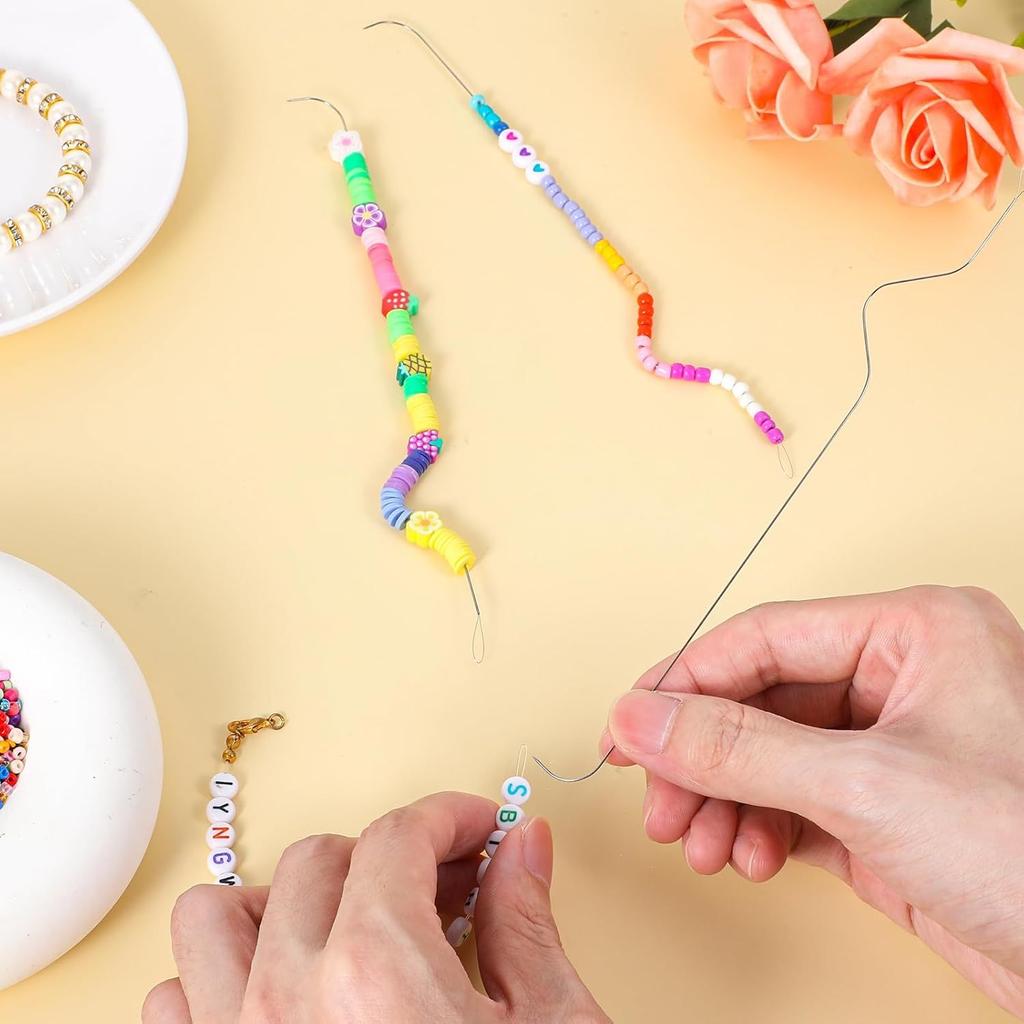 Иглы для прядения бисера Giantree, 5 шт., 7,48 дюйма, нержавеющие иглы для прядения бисера, эргономичный дугообразный дизайн, большой изогнутый глаз для бисероплетения