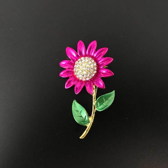 Женская мода со стразами, ювелирные изделия, подарок, одежда, значок, декор, брошь с подсолнухом, булавка