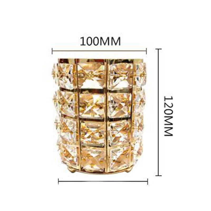 Silver/Gold Makeup Brush Holder Organizer Cosmetic Storage Box Brush Bucket Jewelry Box Pen Holder Desktop Finishing Crystal Ornaments