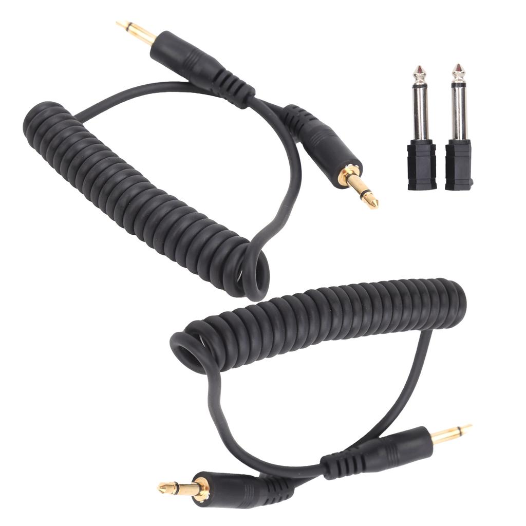 2Pcs Universal Type Digital Camera 3.5mm‑6.35mm Synchronization Connecting Line Cable Set
