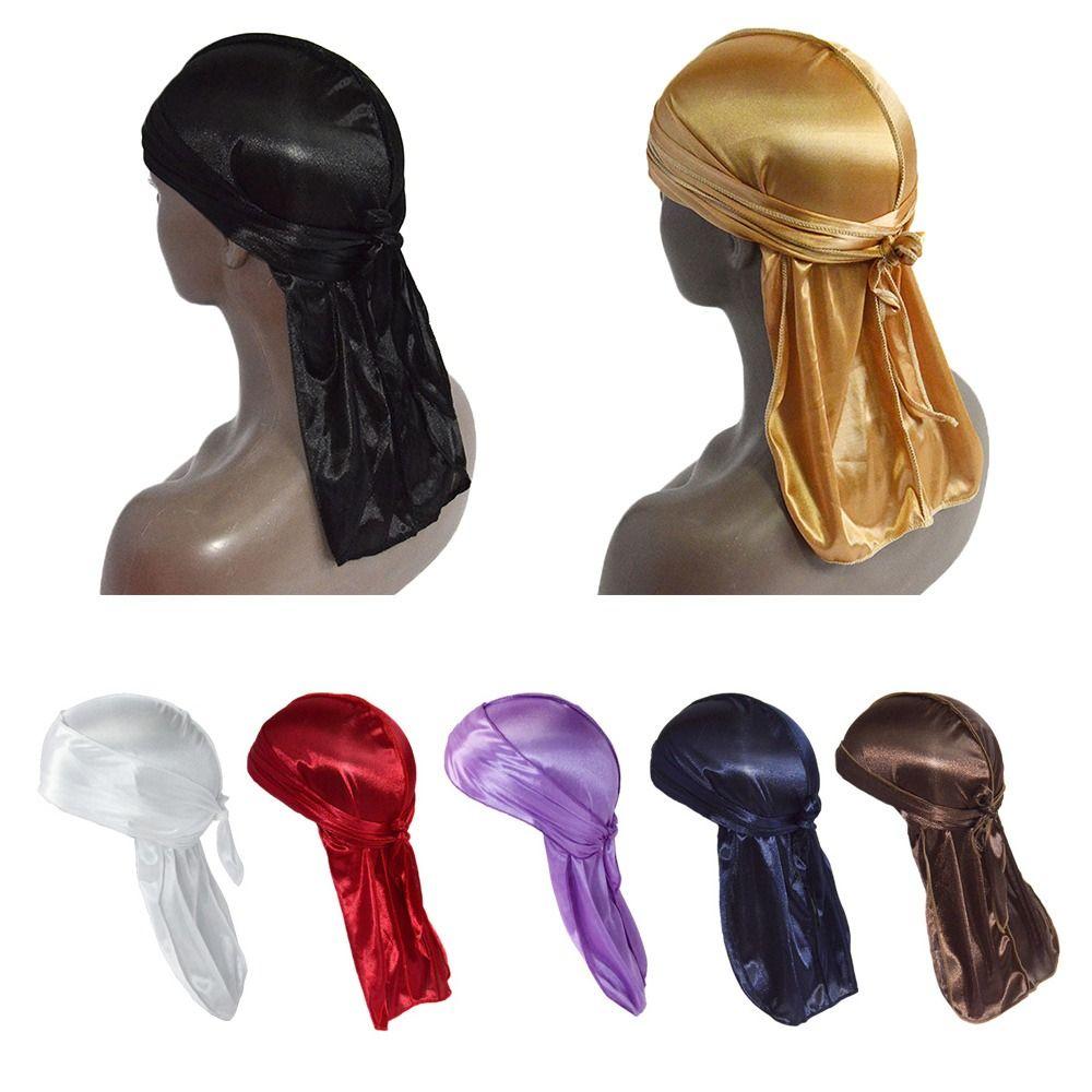 Тонкая бандана эластичный тюрбан хиджаб регулируемый шелковый дюраг мужской женский