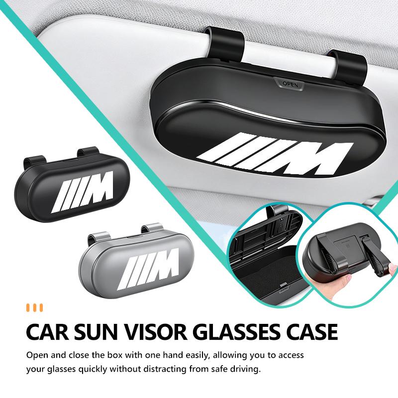 UVGK5 Car Glasses Box Sun Visor Glasses Holder Eyeglasses Storage Case For BMW M Performance Alpina M3 M5 M6 X1 X3 X4 X5 G20