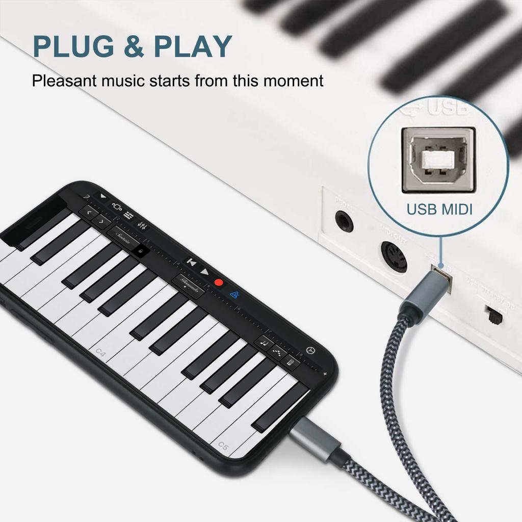 WORLDBOYU Lightning-MIDI кабель USB OTG Type B кабель для некоторых iPad Midi электронные MIDI и USB микрофоны iPhone, модели, контроллеры,