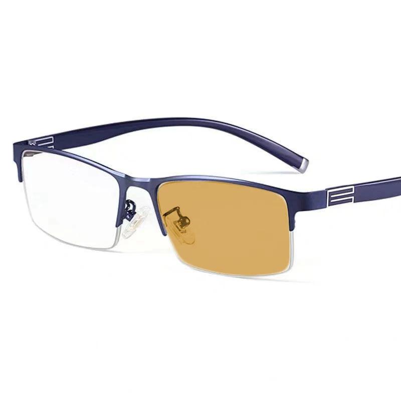 Fashionable Half frames Myopia Glasses Business Color-changing Male Female Near Sight Glasses Ultra Light Outdoor Driving Protection Glasses