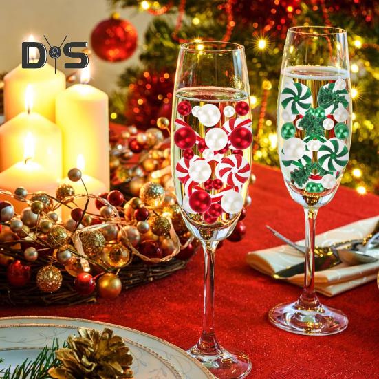 Рождественский набор наполнителей для ваз Плавающие бусины Подсвеченные бусины из искусственного жемчуга Прозрачные водные бусины Рождественские украшения для особых случаев Плавающие свечи