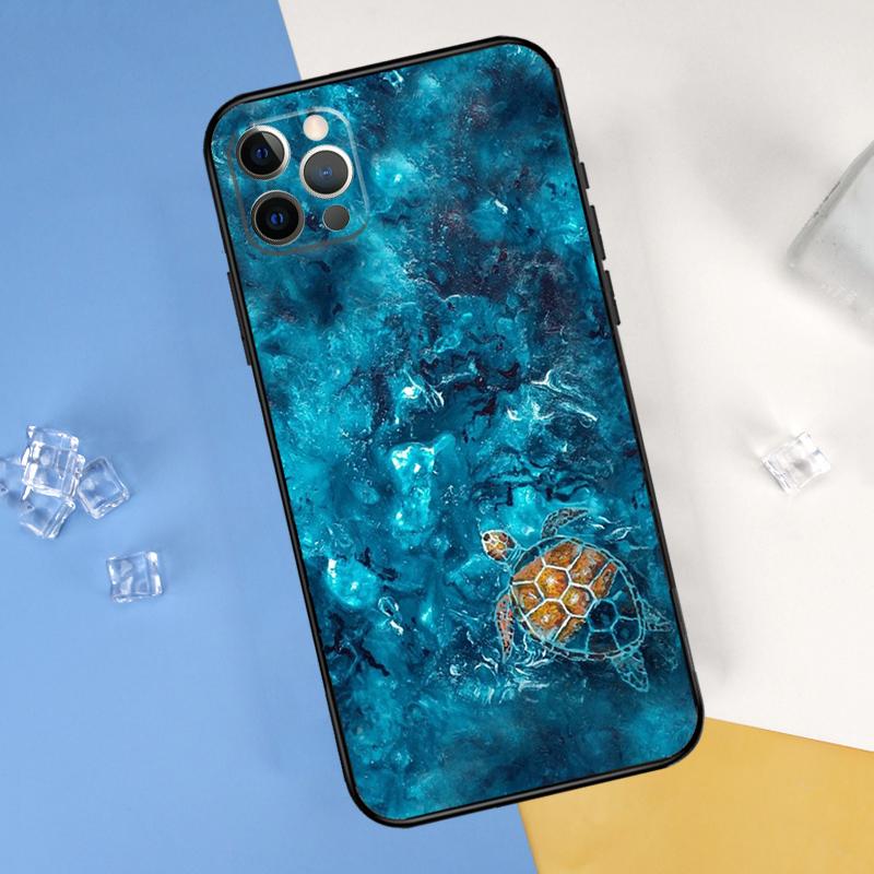 Чехол для телефона Морская черепаха Океан Для iPhone 16 Pro Max 12 13 Mini 11 14 15 Pro Max XR 16 15 Plus 16e Защитный корпус
