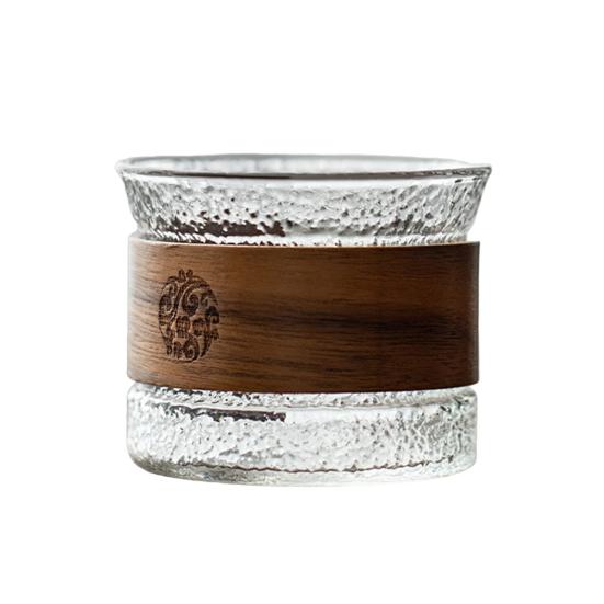 Чашка чая Многоцелевое полупрозрачное термостойкое стекло с деревянным противоожоговым корпусом Ежедневное использование