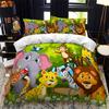 Cartoon Zoo Animal Comfortable Duvet Quilt Cover Pillowcase Bedding Set Children Bedroom Decoration Home Textile
