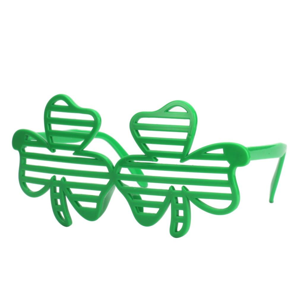 День святого Патрика Празднование Клеверные очки Shamrock очки St. Декор тематической вечеринки ко Дню Святого Патрика