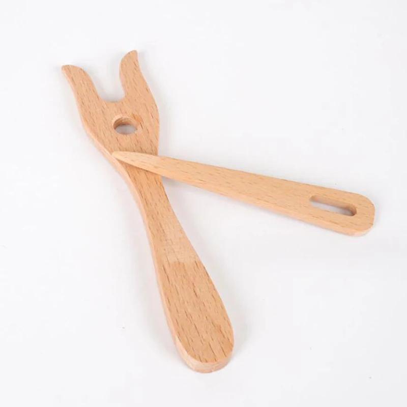 Инструмент для ткачества гобелена с большой иглой, ткацкий станок с вилкой из бука