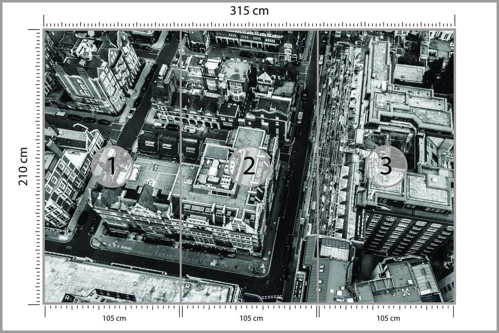 Photomural London Black And White Non-Woven 315x210