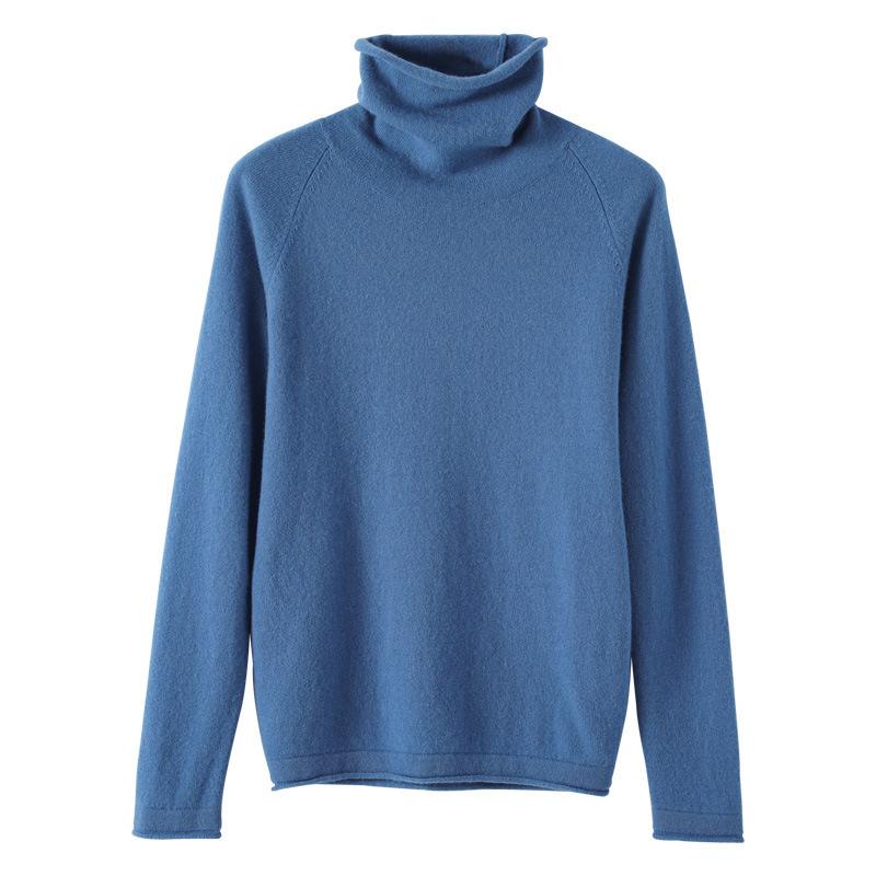 Women Loose Cowl Neck Long Sleeve Short Knit Base Sweater Casual Top