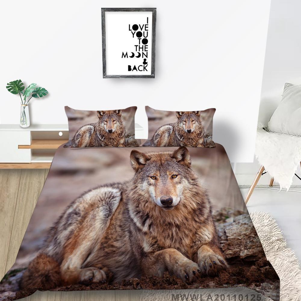 2023 Новый стильный комплект постельного белья с принтом волка, пододеяльник с животными, чехол для кровати, Высококачественная наволочка, крутой мужской комплект постельного белья, комплект постельного белья королевского размера, чехол