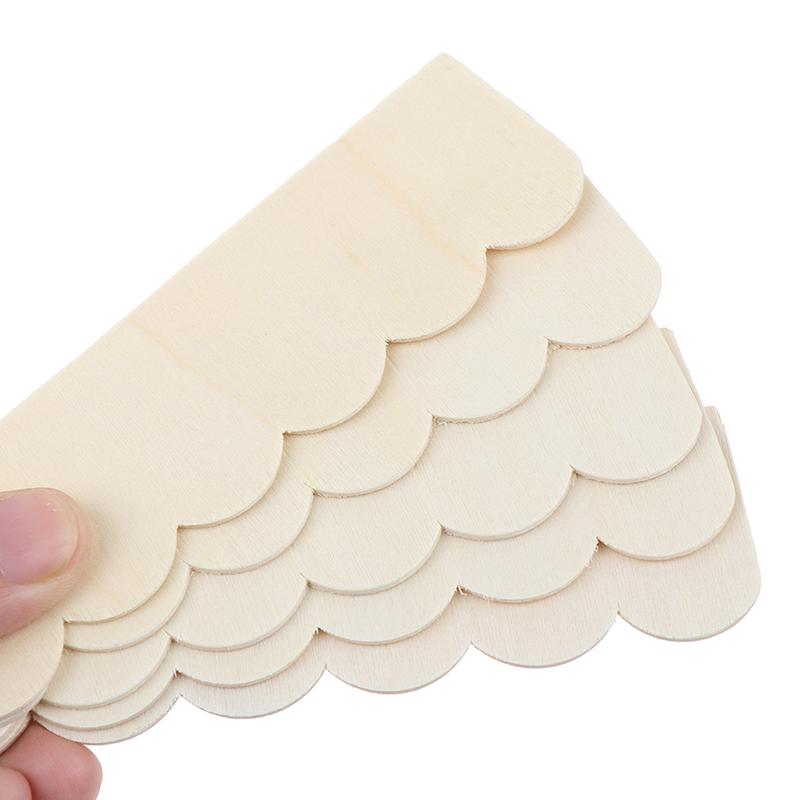 1:12 Миниатюрных деревянных черепиц для кукольного домика, аксессуары для украшения дома