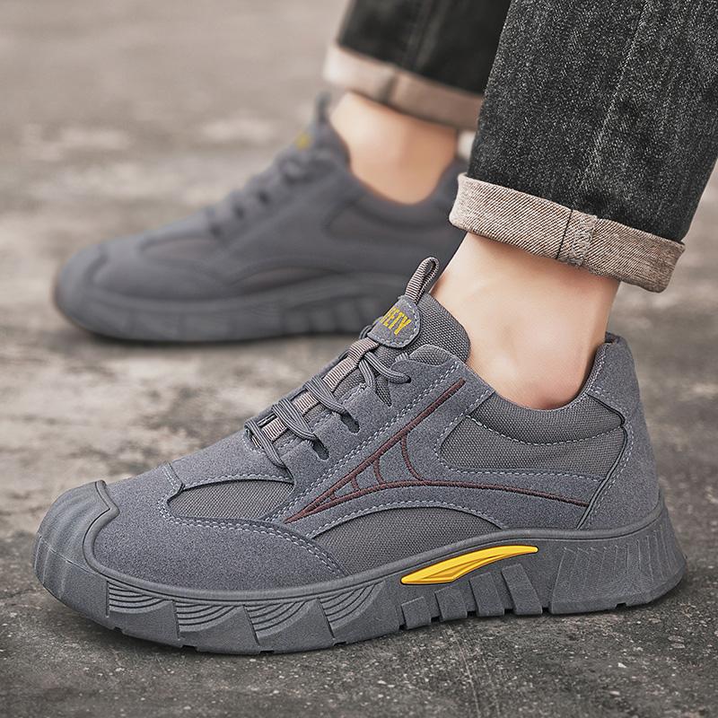 Новая мужская рабочая обувь для улицы, нескользящая, износостойкая, для пешего туризма, весенние мужские повседневные легкие кроссовки