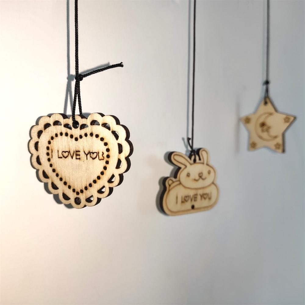 1pcs Outdoor Garden Metal Pipe Wind Chimes Star Heart Hanging Wooden Wind Chime Window Decoration Good Luck Home Decoration Craft
