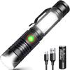 REHKITTZ LED Flashlight, Ultra-Bright 1600 Lumens, Handheld Flashlight, USB Rechargeable [2500mAh High-Capacity 18650 Battery] [10-30 Hours of Operati