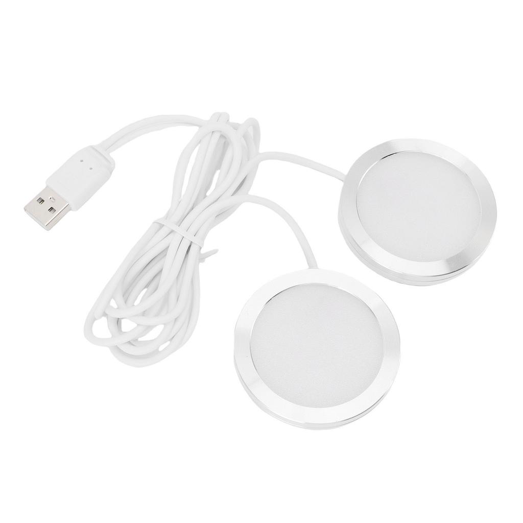 Dual Heads Round LED Spotlight Indoor Mini Ultra Slim 5V USB Under Counter Light Jewelry Display Lighting Model Display