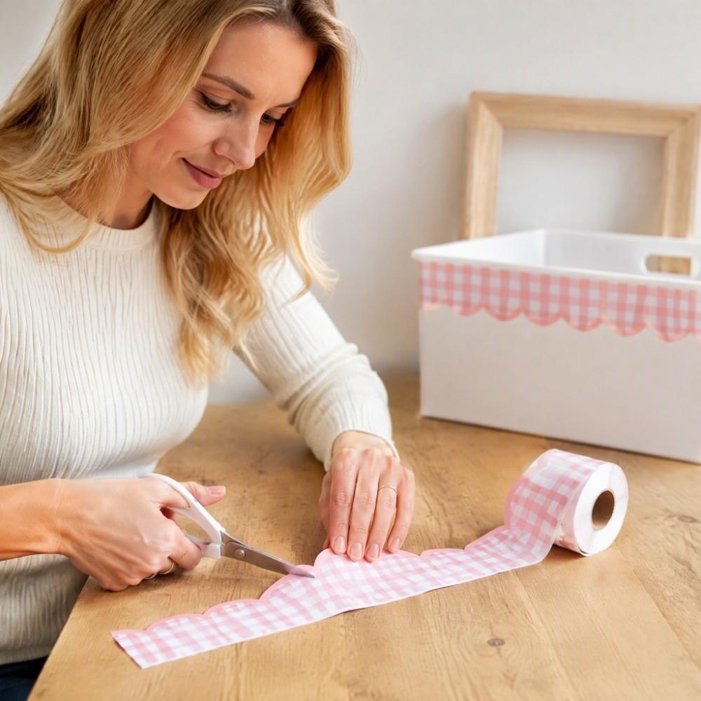 Wavy Edge Decorative Border Tape 65FT Board Border Durable Masking Tape Scrapbook