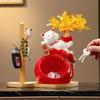 Lucky Cat Key Holder & Money Tree Ornament - Perfect Housewarming Gift for Living Room or Entryway
