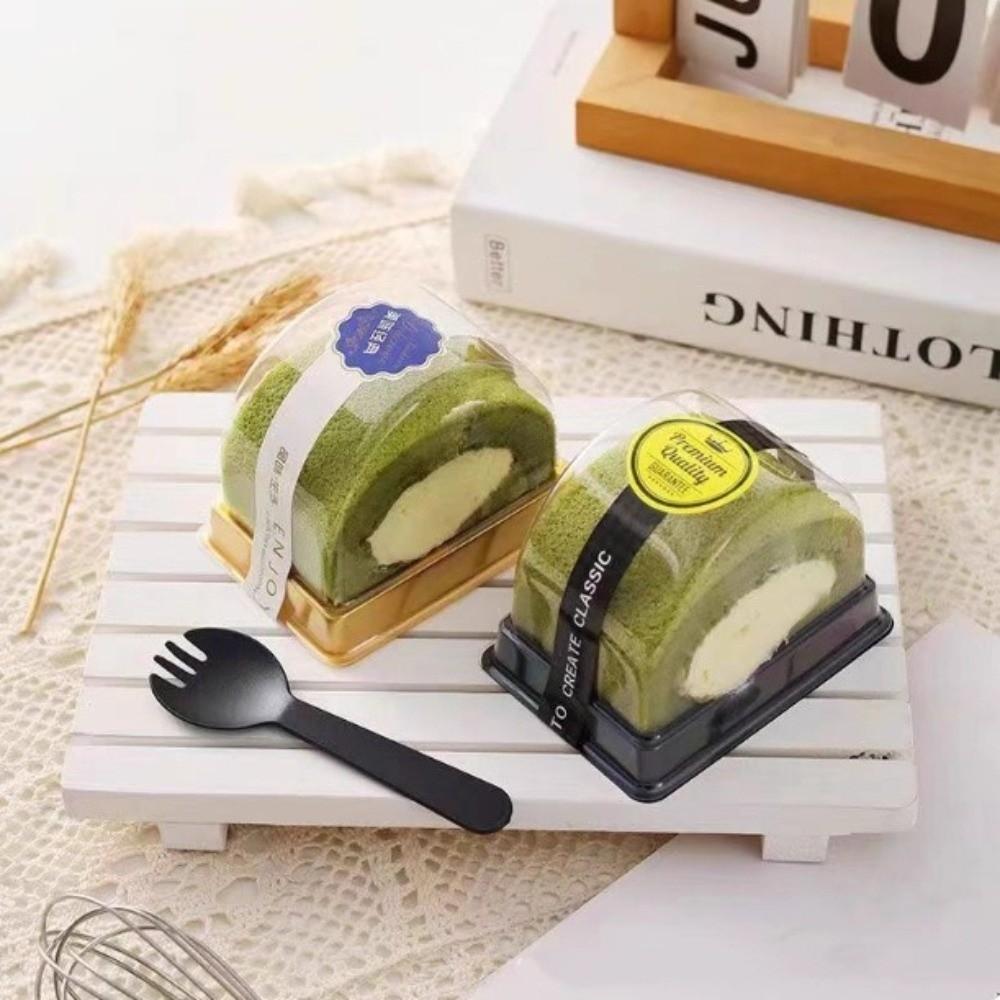 50pcs Half Moon Shape Egg-Yolk Puff Container Transparent Gift Package Box Party Supplies