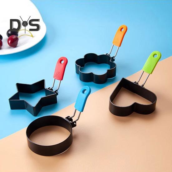 Форма для яиц в форме сердца из нержавеющей стали с антипригарным покрытием, в форме цветка, звезды, блинов, омлета, для жарки яиц, приготовления завтрака, сэндвича, бургера