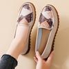Мода Новая мама Весна и осень плоские кожаные повседневные легкие лоферы женские туфли с принтом большого размера женские дышащие нескользящие