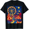 Colorful Carnival Scene Featuring Ferris Wheel Art T-Shirt