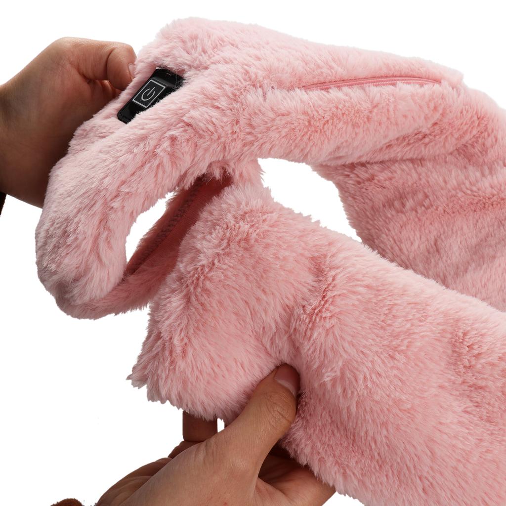 Imitation Rabbit Fur Heating Scarf Dark Grey 3 Gears Adjustabele Electric Heated Scarf